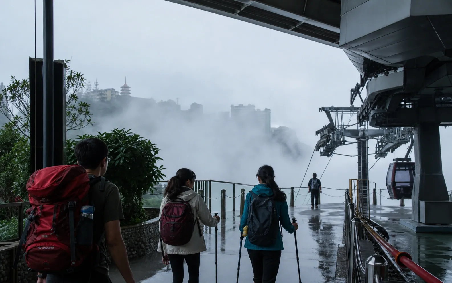 Kompleks kasino Genting Highlands di puncak berkabut sebagai kasino di atas awan Malaysia